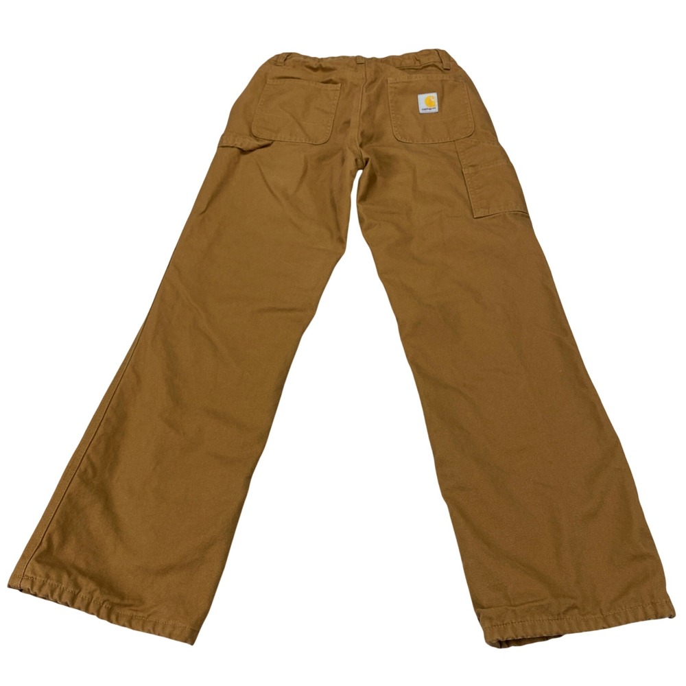 Carhartt Boys‎ Flannel Lined Canvas Work Pants Brown Duck BN8316-B Size 14